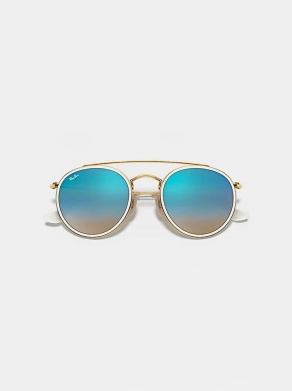 Ray-Ban Round Double Bridge RB3647N Sunglasses Gold & Blue